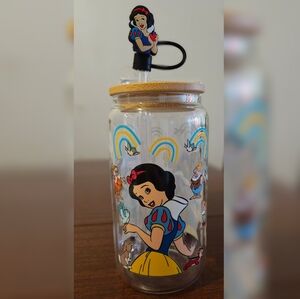 Snow white 16 oz glass cup